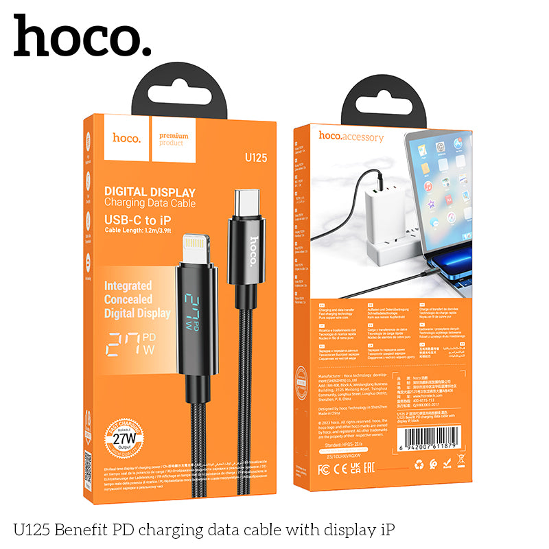 HD_SYNC:U125 Benefit PD charging data cable with display iP