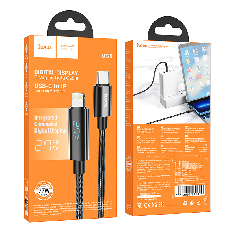 HD_SYNC:U125 Benefit PD charging data cable with display iP