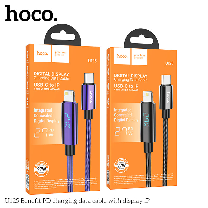 HD_SYNC:U125 Benefit 100W charging data cable with display Type-C to Type-C