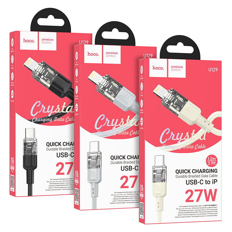HD_SYNC:U129 Spirit PD transparent charging data cable iP