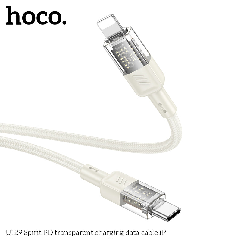 HD_SYNC:U129 Spirit PD transparent charging data cable iP