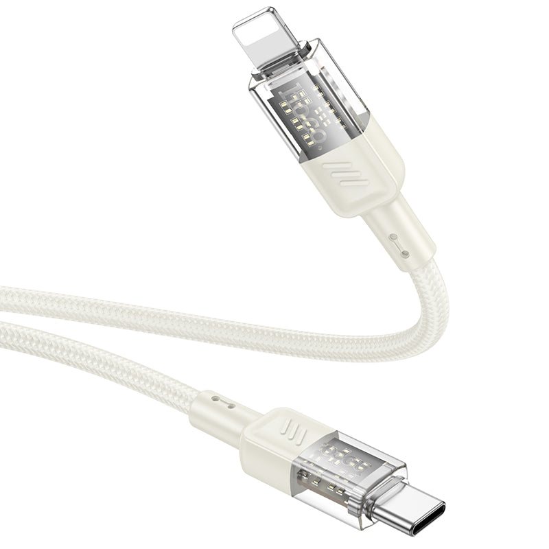 HD_SYNC:U129 Spirit 60W transparent charging data cable Type-C to Type-C