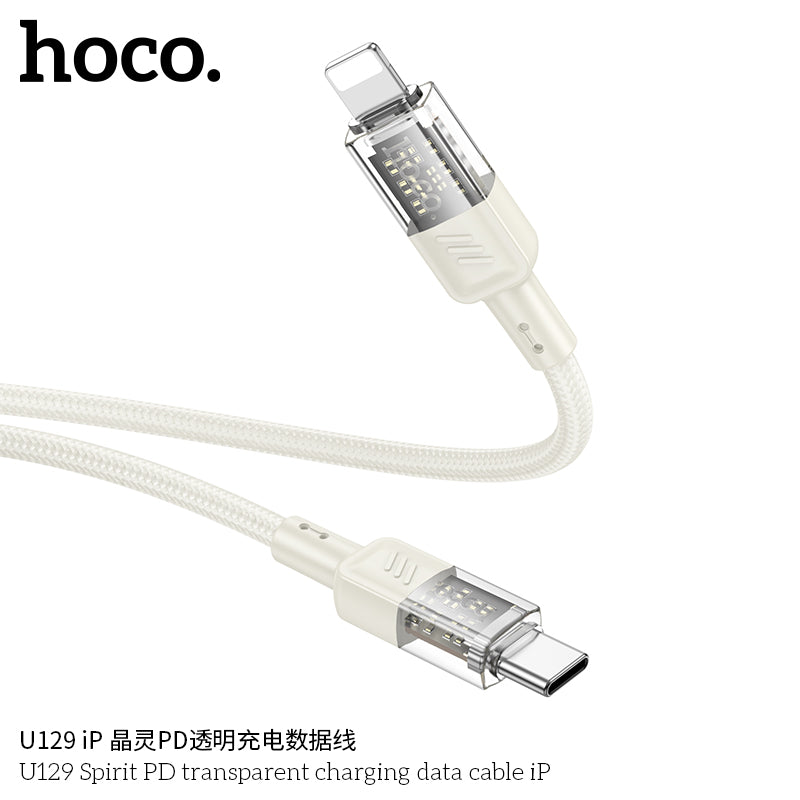 HD_SYNC:U129 Spirit PD transparent charging data cable iP