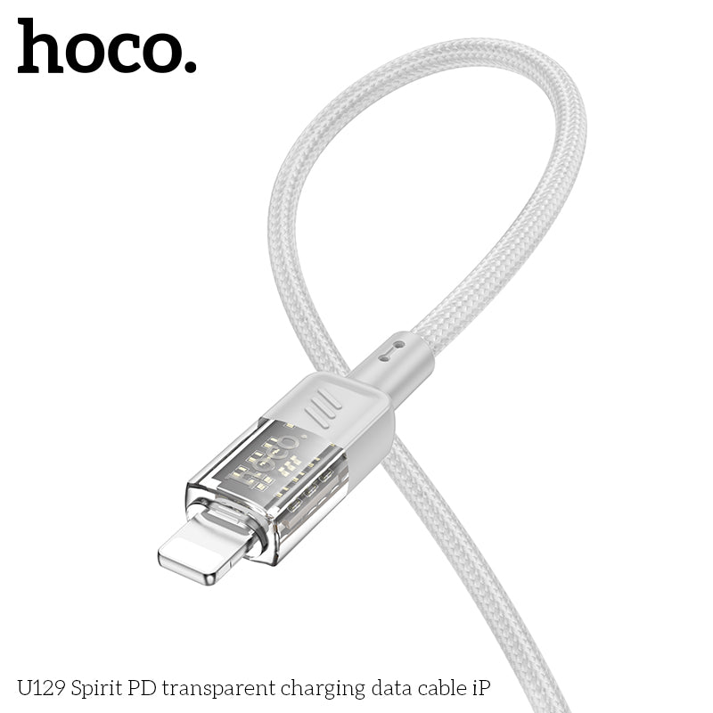 HD_SYNC:U129 Spirit PD transparent charging data cable iP