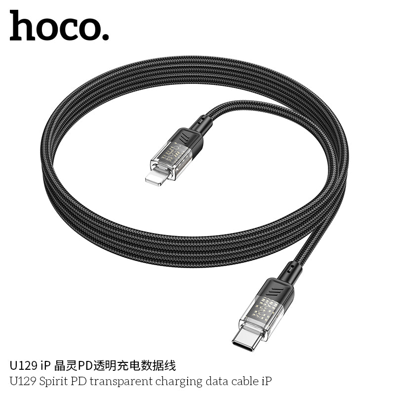HD_SYNC:U129 Spirit PD transparent charging data cable iP
