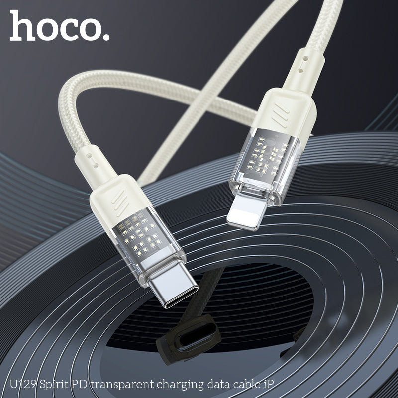HD_SYNC:U129 Spirit PD transparent charging data cable iP
