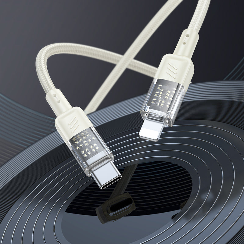 HD_SYNC:U129 Spirit PD transparent charging data cable iP