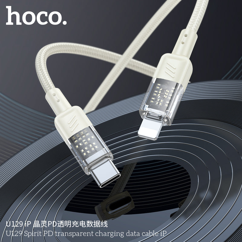 HD_SYNC:U129 Spirit PD transparent charging data cable iP