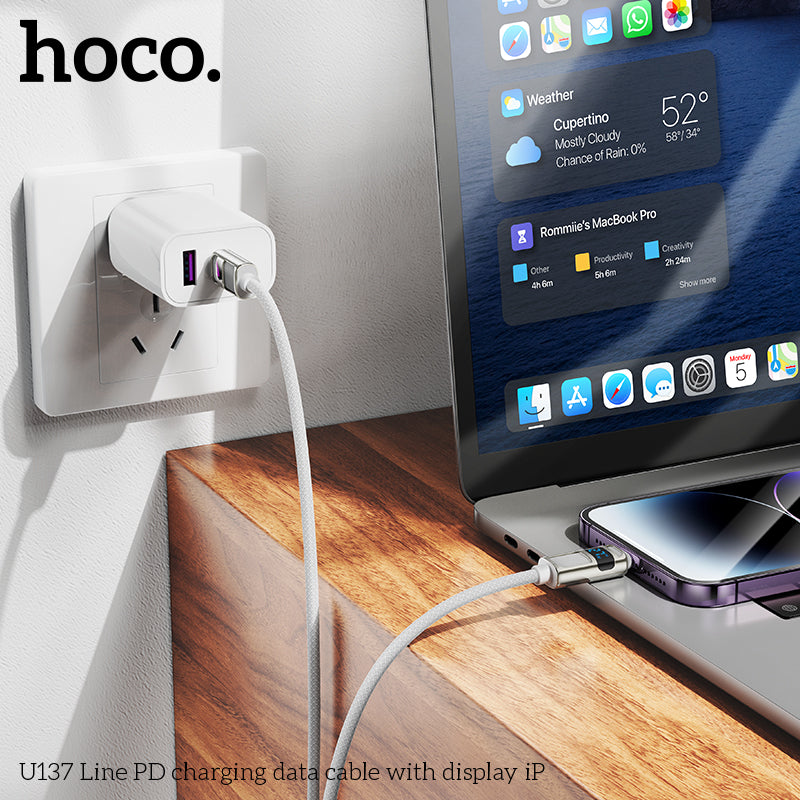 HD_SYNC:U137 5A Line charging data cable with display Type-C