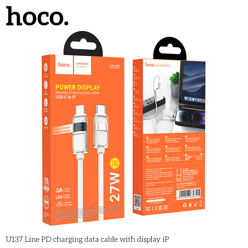 HD_SYNC:U137 Line 60W charging data cable with display C to C