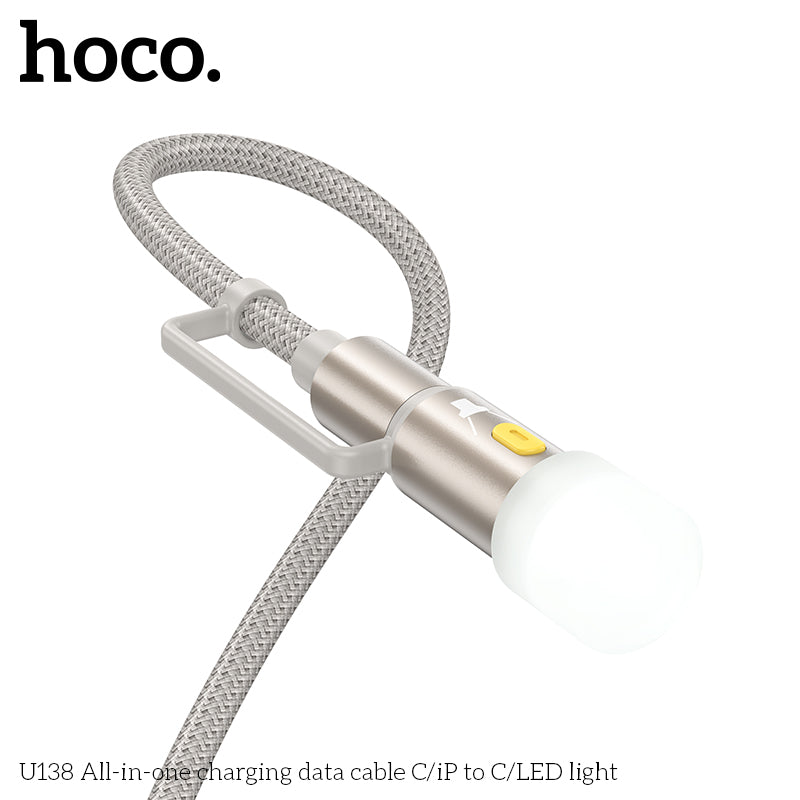 HD_SYNC:U138 All-in-one charging data cable C/iP to C/LED light