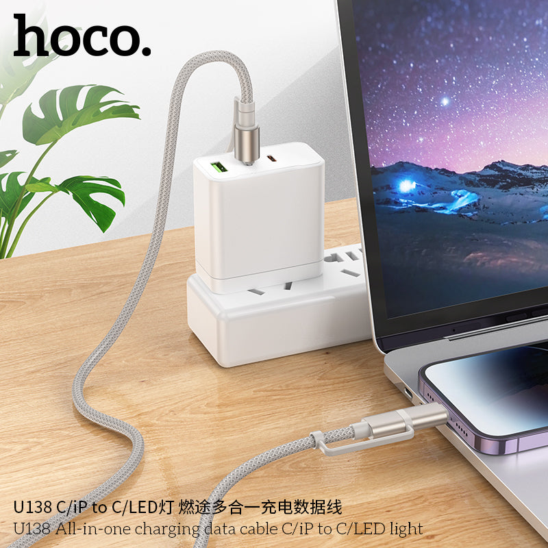 HD_SYNC:U138 All-in-one charging data cable C/iP to C/LED light