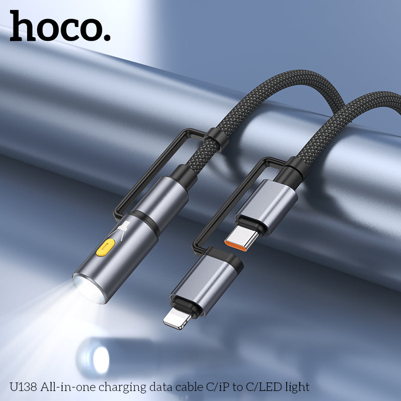 HD_SYNC:U138 All-in-one charging data cable C/iP to C/LED light