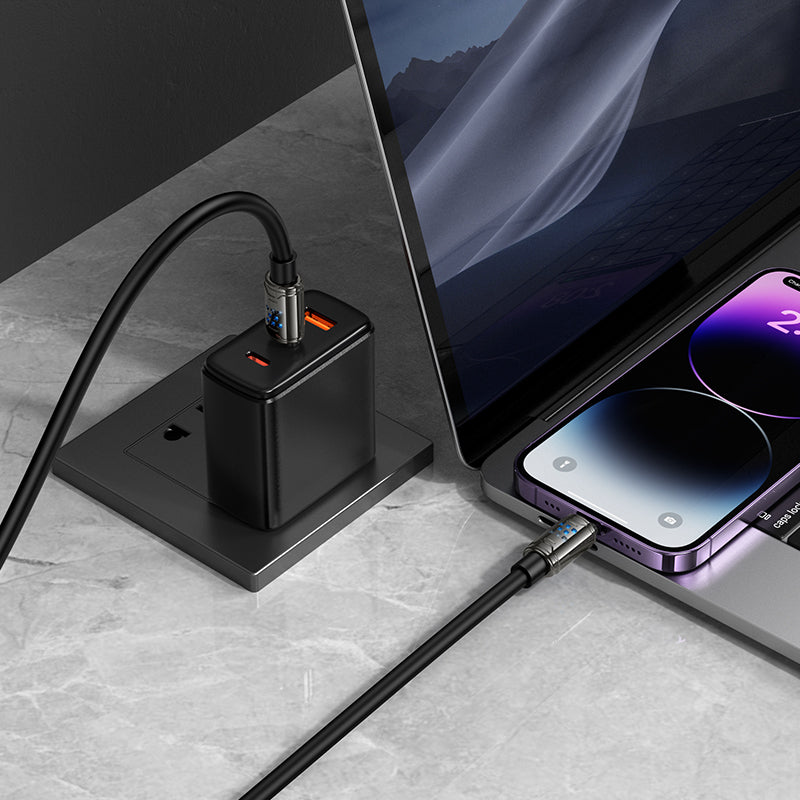 HD_SYNC:U143 Joy 240W 4-in-1 charging data cable USB/C to iP/C