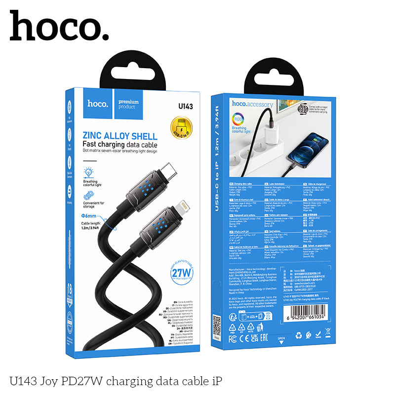 HD_SYNC:U143 Joy 240W 4-in-1 charging data cable USB/C to iP/C