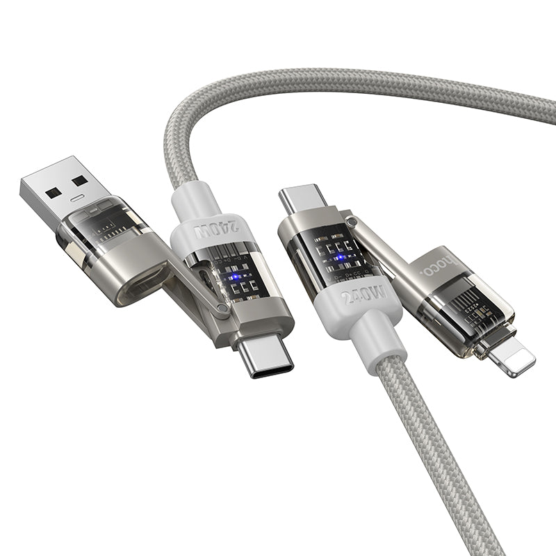 HD_SYNC:U151 Goldsmith 240W 4-in-1 charging data cable USB/C to iP/C