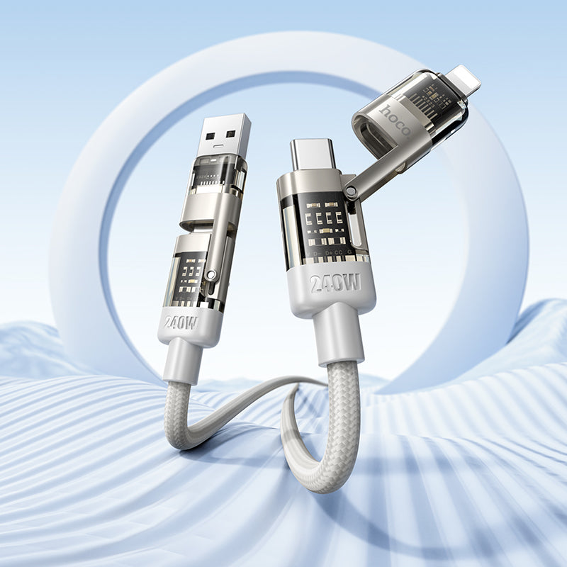 HD_SYNC:U151 Goldsmith 240W 4-in-1 charging data cable USB/C to iP/C