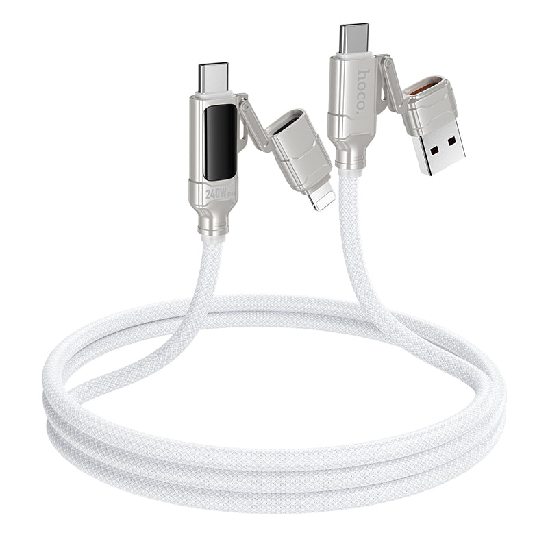 HD_SYNC:U152 Fortune 240W 4-in-1 charging data cable with display USB/C to iP/C