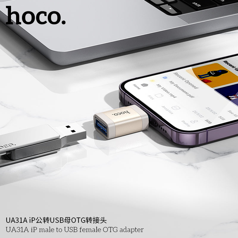 Hoco UA31A iP male to USB female OTG adapter – TEQ PTY LTD