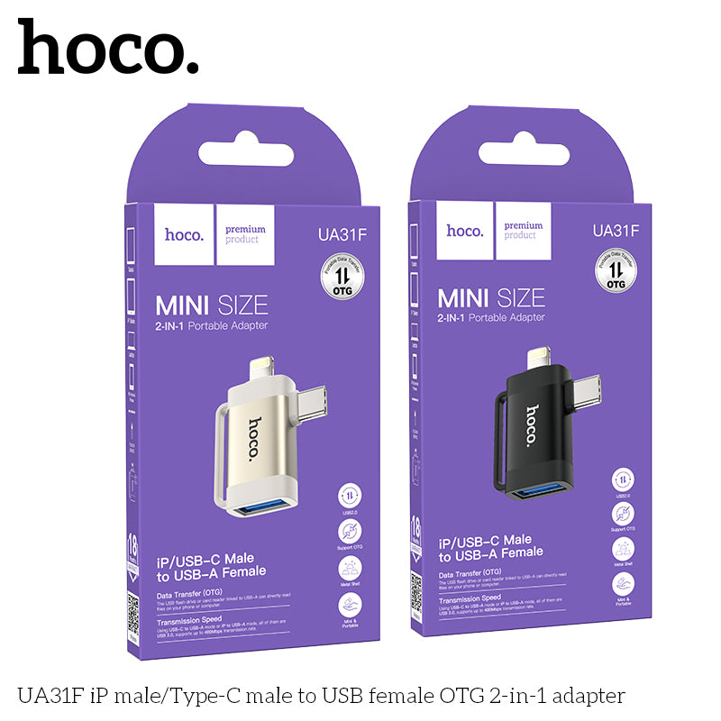 HD_SYNC:UA31F iP male/Type-C male to USB female OTG 2-in-1 adapter