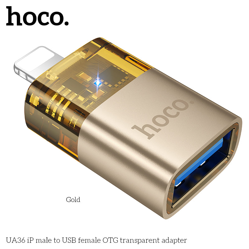 HD_SYNC:UA36 iP male to USB female OTG transparent adapter