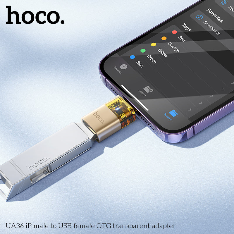 HD_SYNC:UA36 iP male to USB female OTG transparent adapter