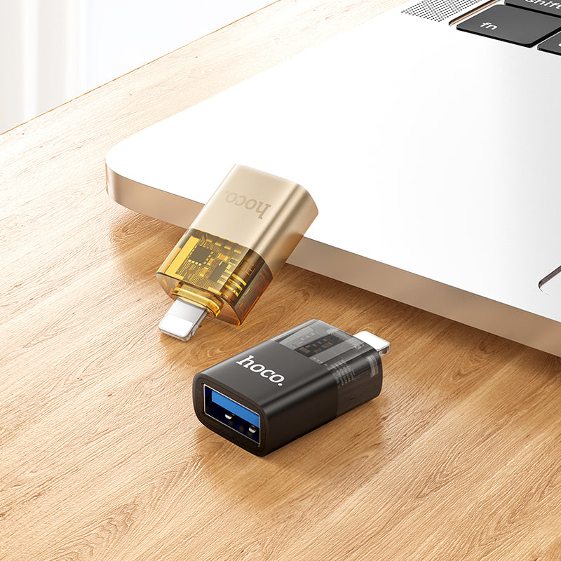 HD_SYNC:UA36 iP male to USB female OTG transparent adapter