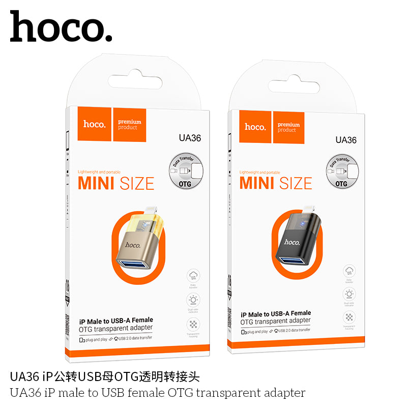 HD_SYNC:UA36 iP male to USB female OTG transparent adapter