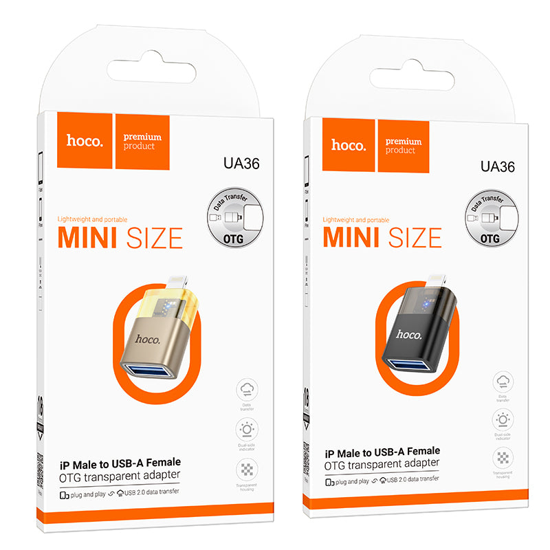 HD_SYNC:UA36 iP male to USB female OTG transparent adapter
