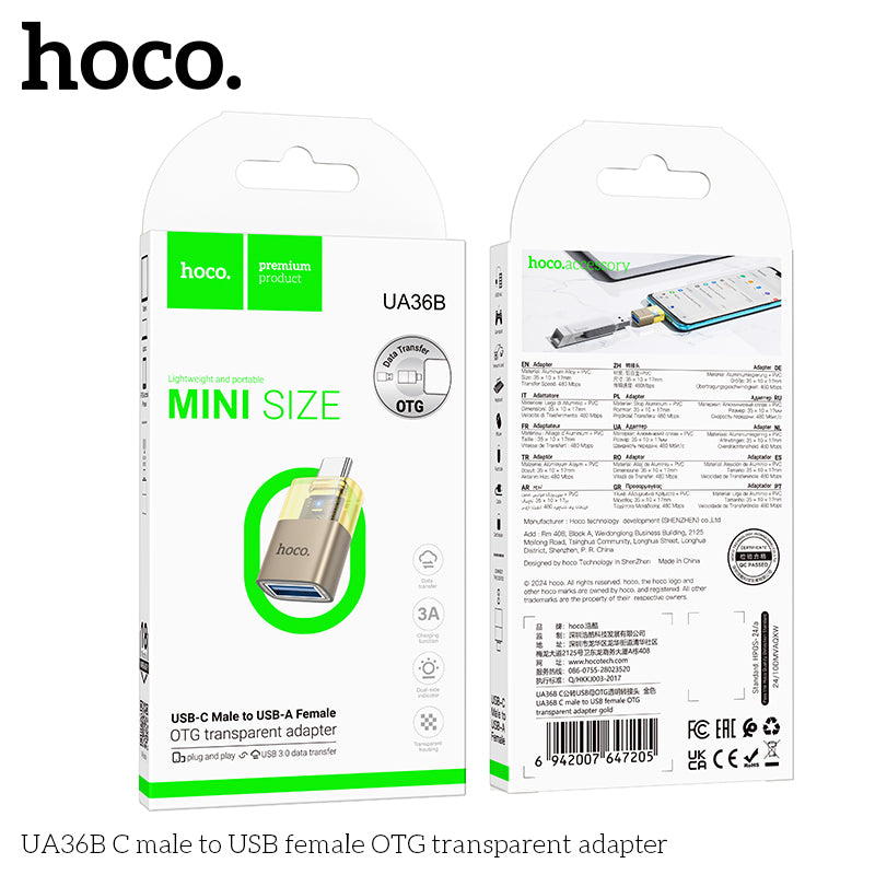 HD_SYNC:UA36B C male to USB female OTG transparent adapter