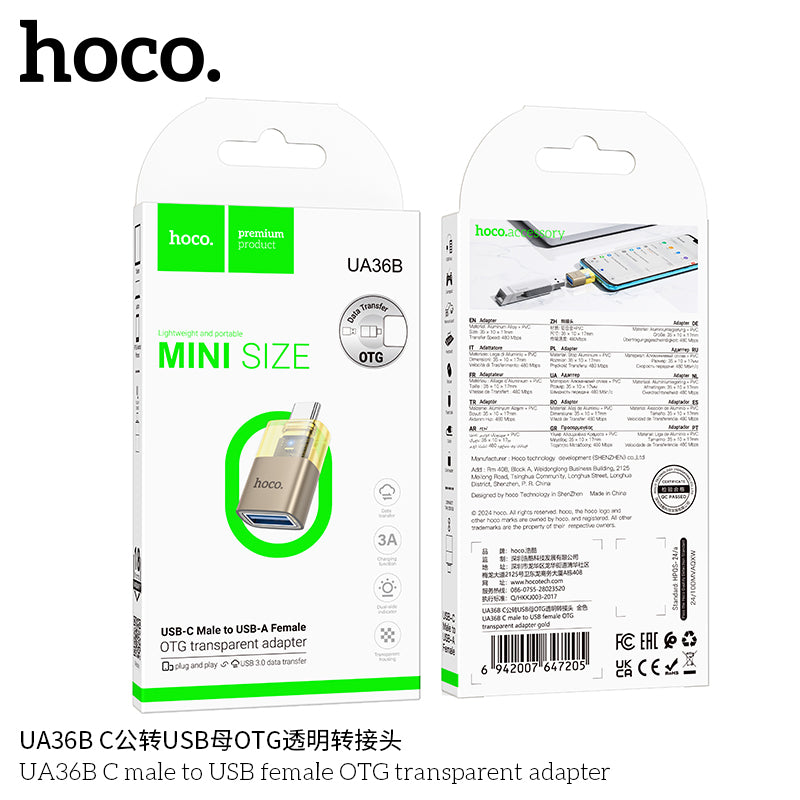HD_SYNC:UA36B C male to USB female OTG transparent adapter