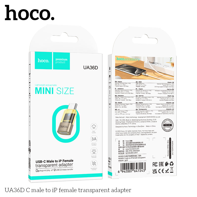 HD_SYNC:UA36D C male to iP female transparent adapter