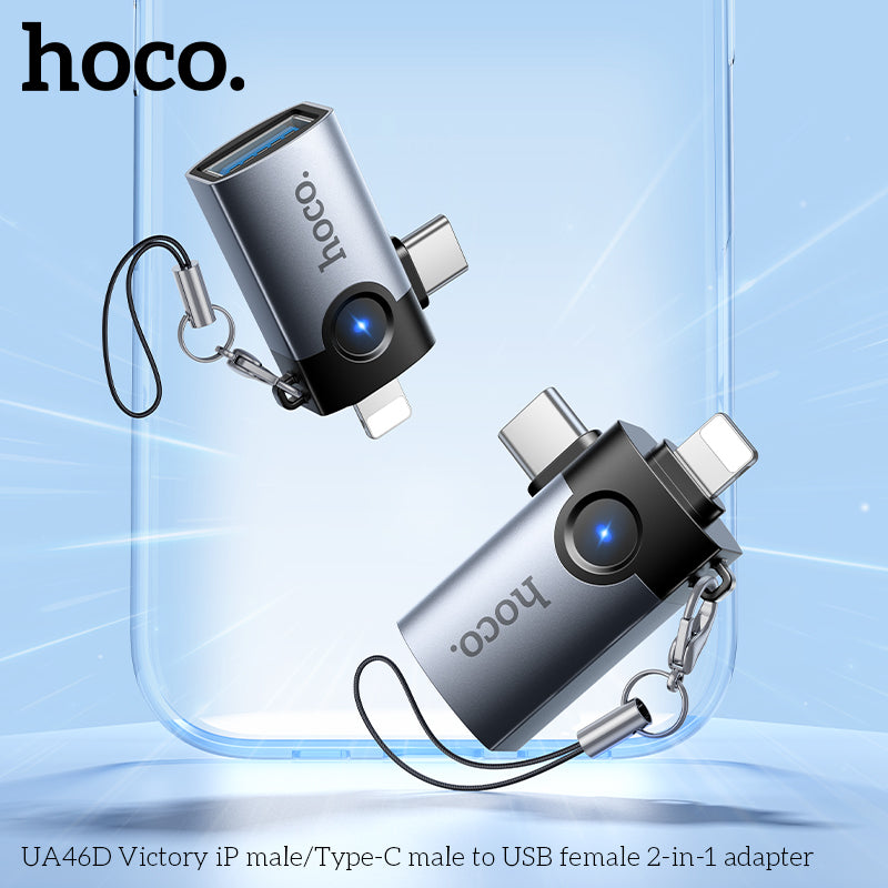 HD_SYNC:UA46D Victory iP male/Type-C male to USB female 2-in-1 adapter