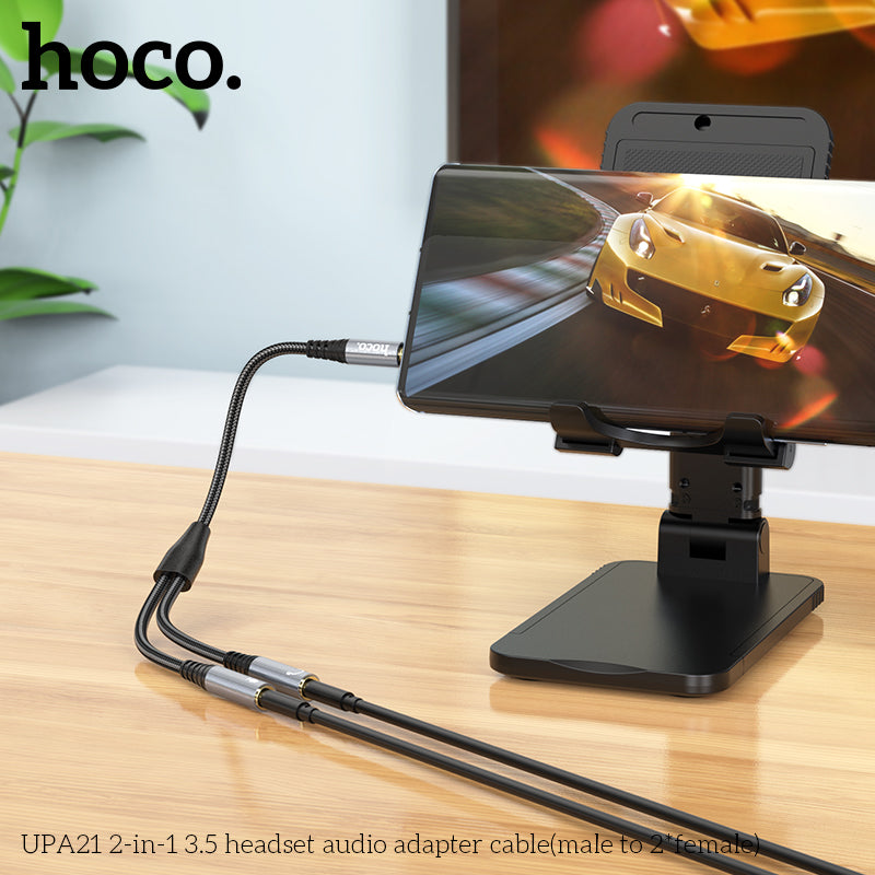 HD_SYNC:UPA21 2-in-1 3.5 headset audio adapter cable(male to 2*female)