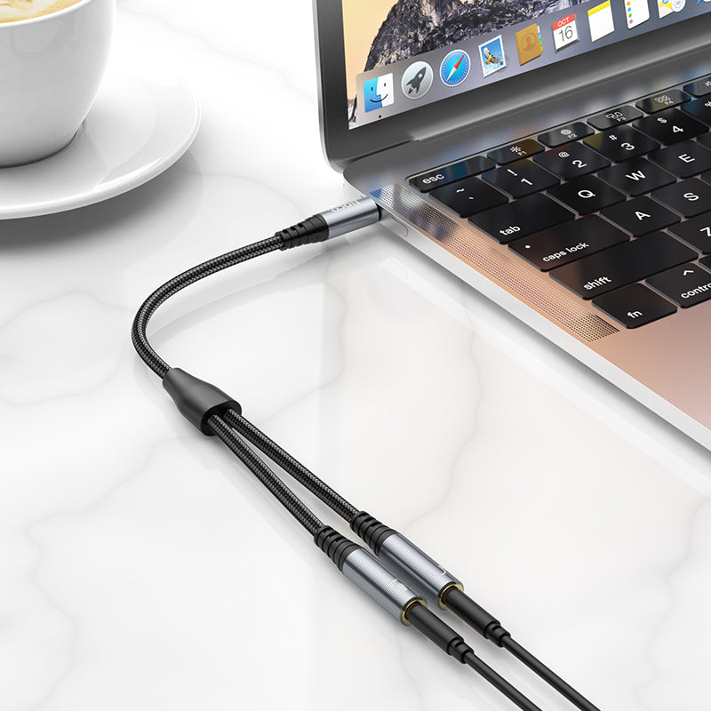 HD_SYNC:UPA21 2-in-1 3.5 headset audio adapter cable(male to 2*female)