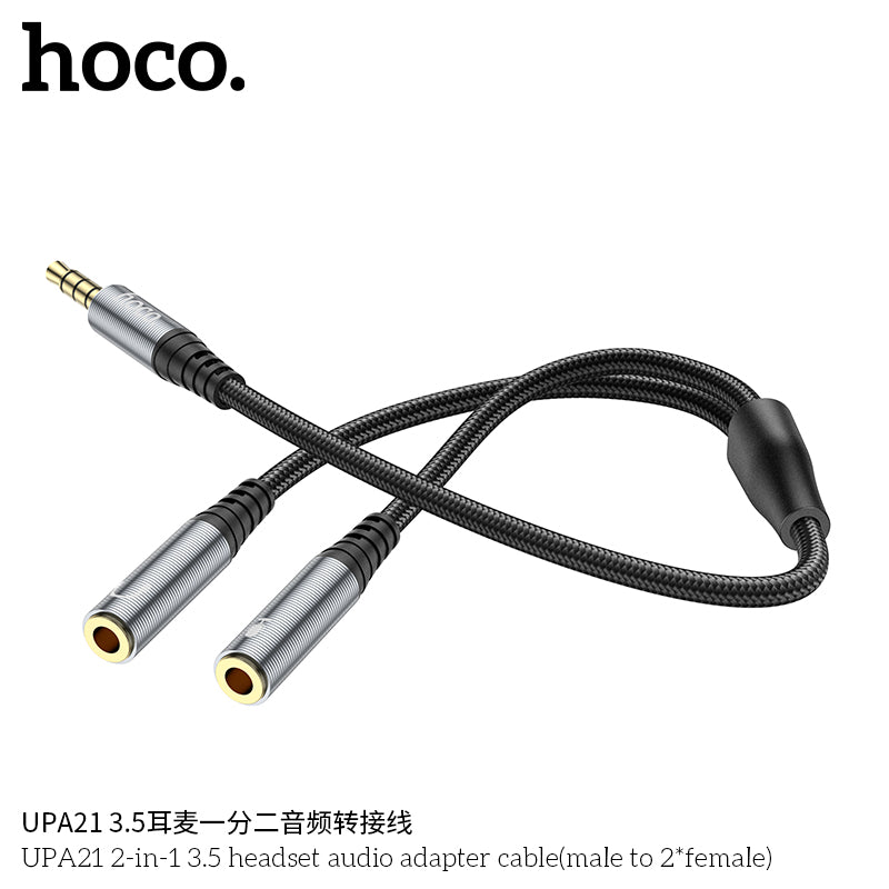HD_SYNC:UPA21 2-in-1 3.5 headset audio adapter cable(male to 2*female)