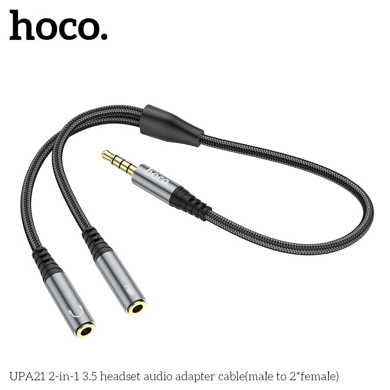 HD_SYNC:UPA21 2-in-1 3.5 headset audio adapter cable(male to 2*female)