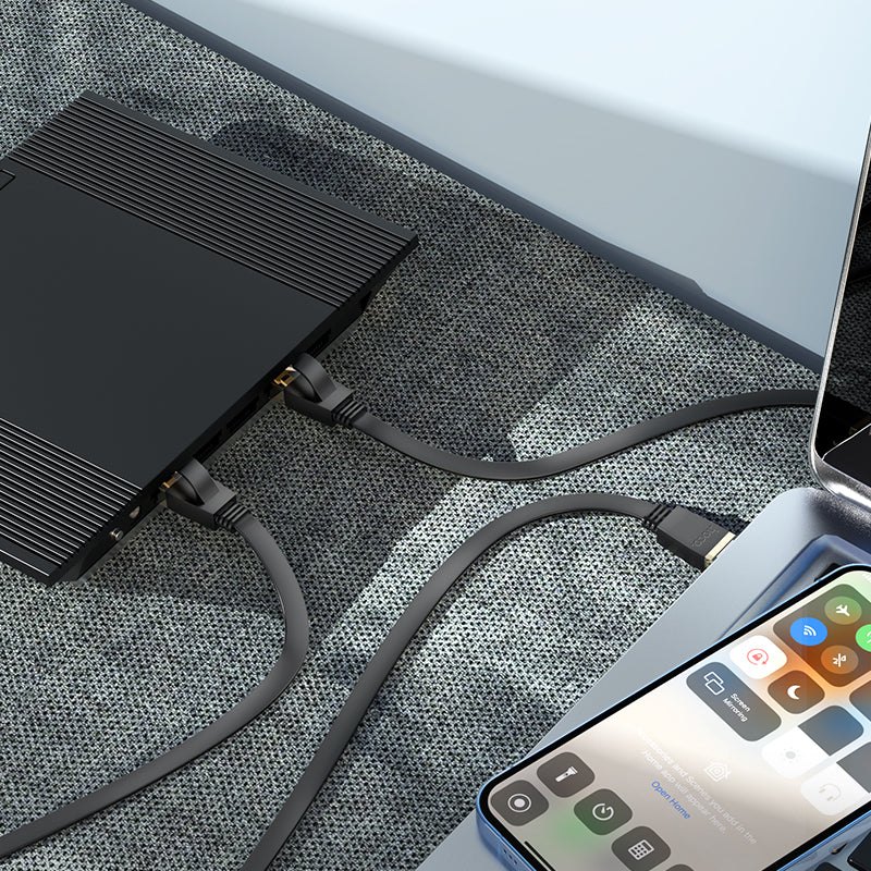 HD_SYNC:US07 General pure copper flat network cable(L=10M)