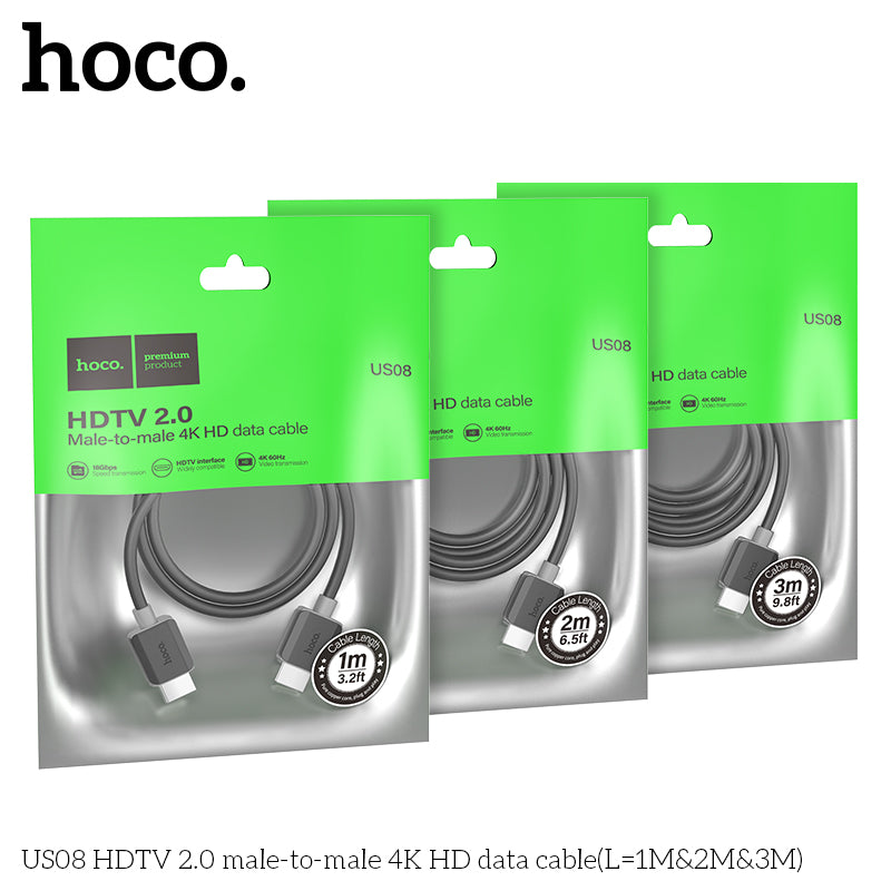 HD_SYNC:US08 HDTV 2.0 male-to-male 4K HD data cable(L=2M)
