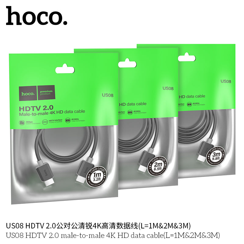HD_SYNC:US08 HDTV 2.0 male-to-male 4K HD data cable(L=1M)
