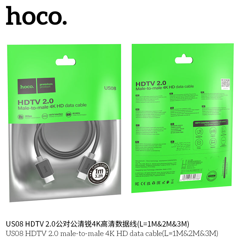HD_SYNC:US08 HDTV 2.0 male-to-male 4K HD data cable(L=3M)