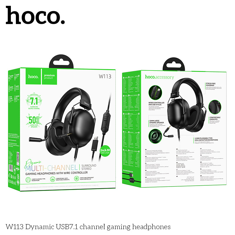 HD_SYNC:W113 Dynamic USB7.1 channel gaming headphones