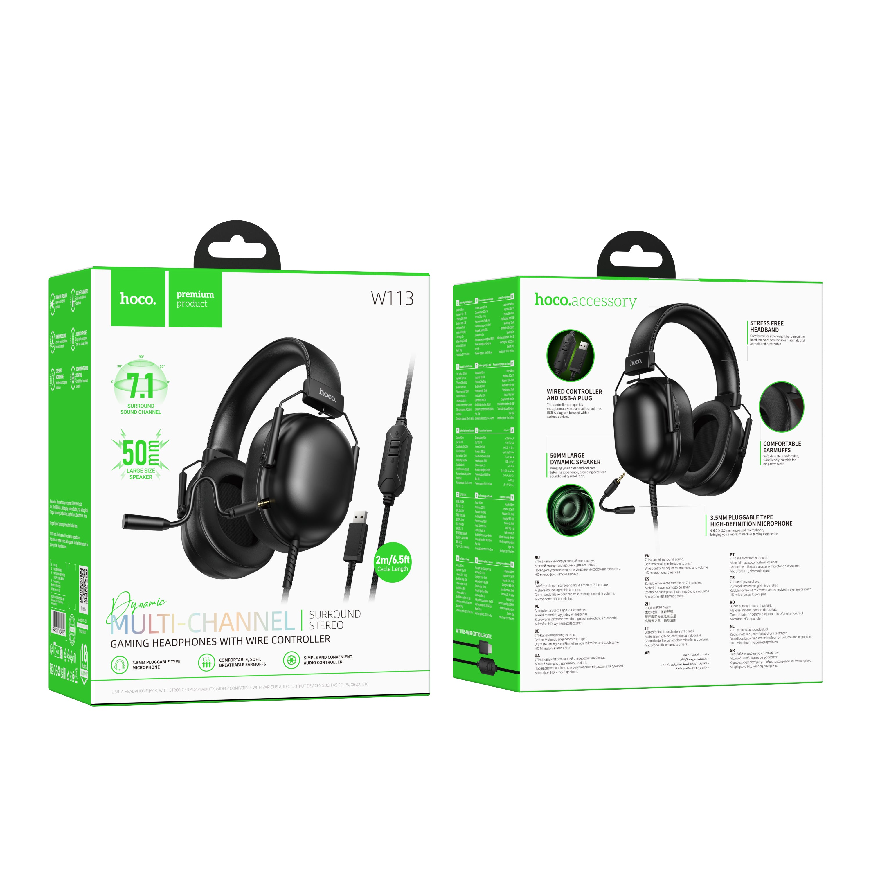 HD_SYNC:W113 Dynamic USB7.1 channel gaming headphones