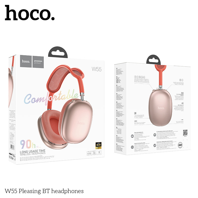 HD_SYNC:W55 Plus Happiness ANC noise reduction BT headphones