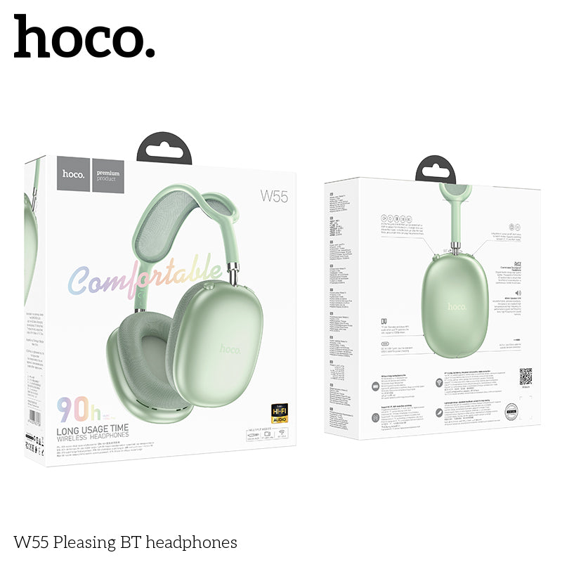 HD_SYNC:W55 Plus Happiness ANC noise reduction BT headphones