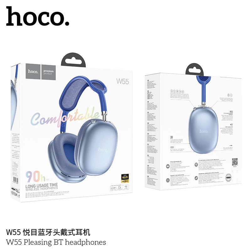 HD_SYNC:W55 Plus Happiness ANC noise reduction BT headphones