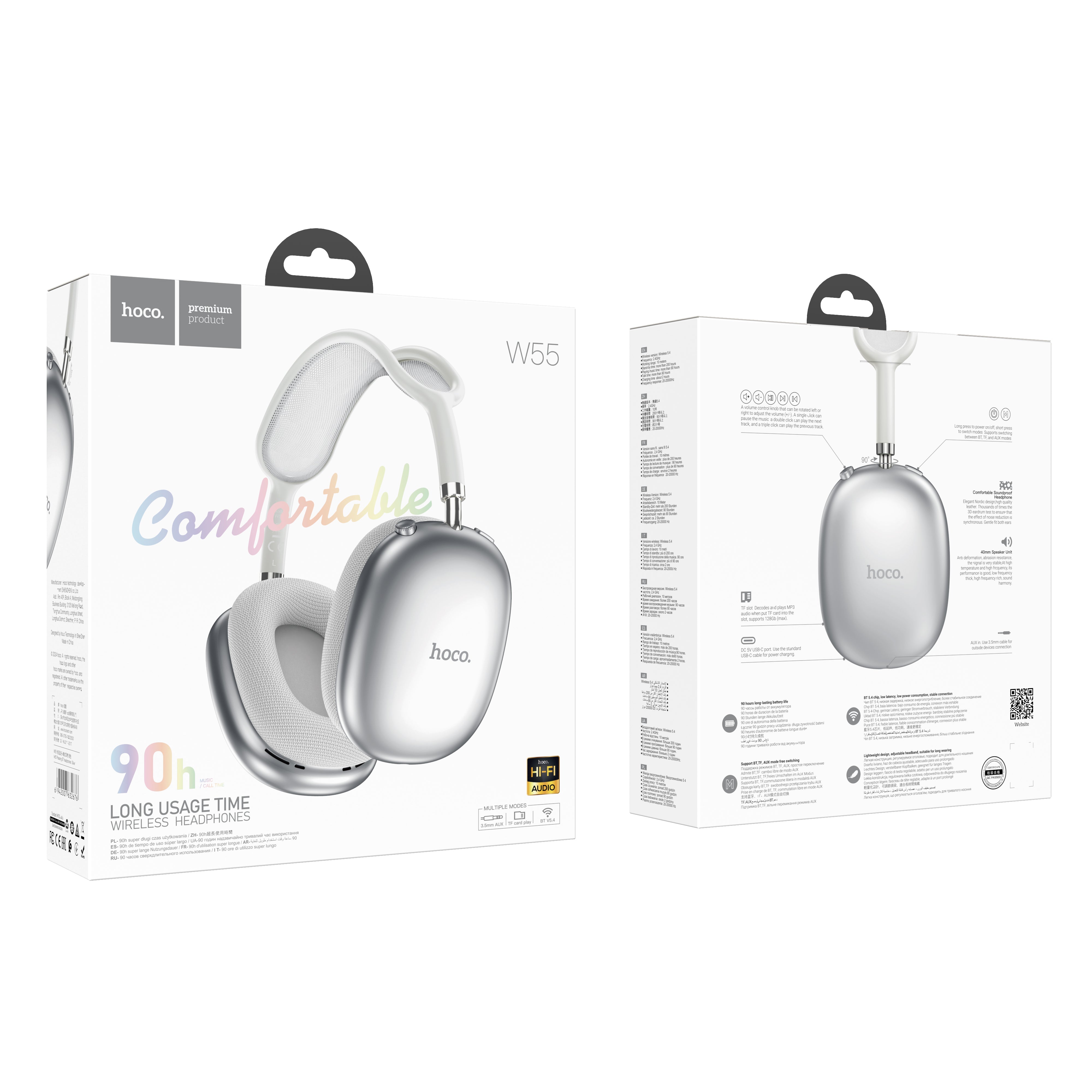 HD_SYNC:W55 Plus Happiness ANC noise reduction BT headphones