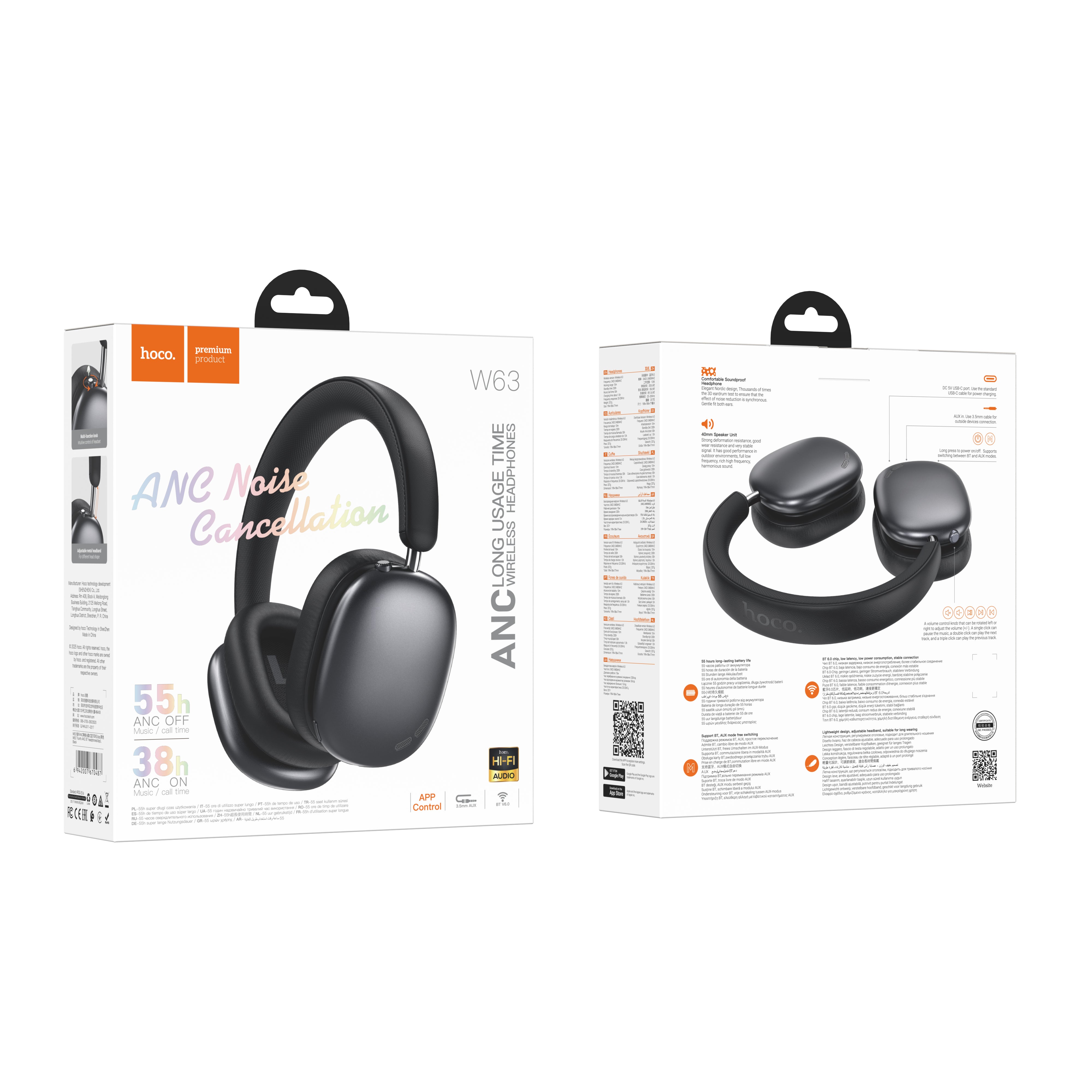 HD_SYNC:W63 Triunfo ANC BT headphones(App)