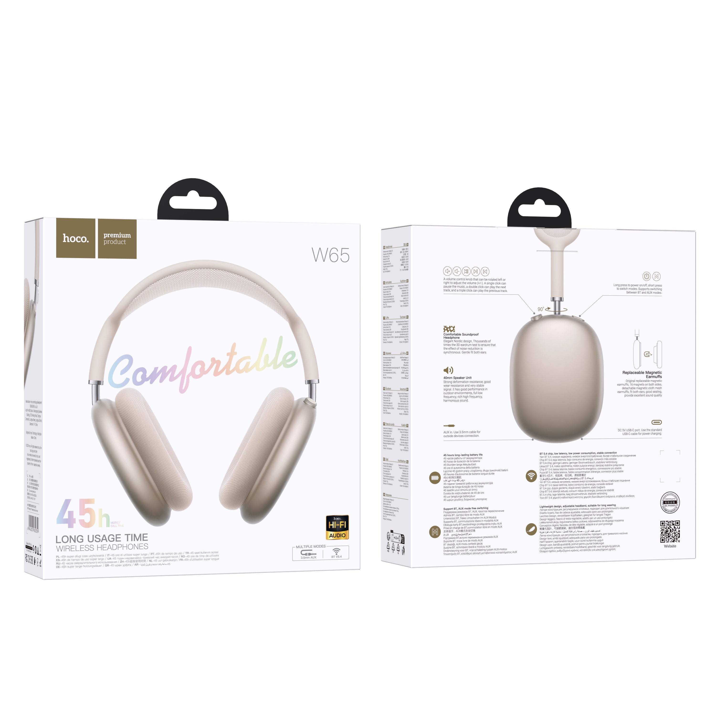 HD_SYNC:W65 Plus Happy ANC BT headphones