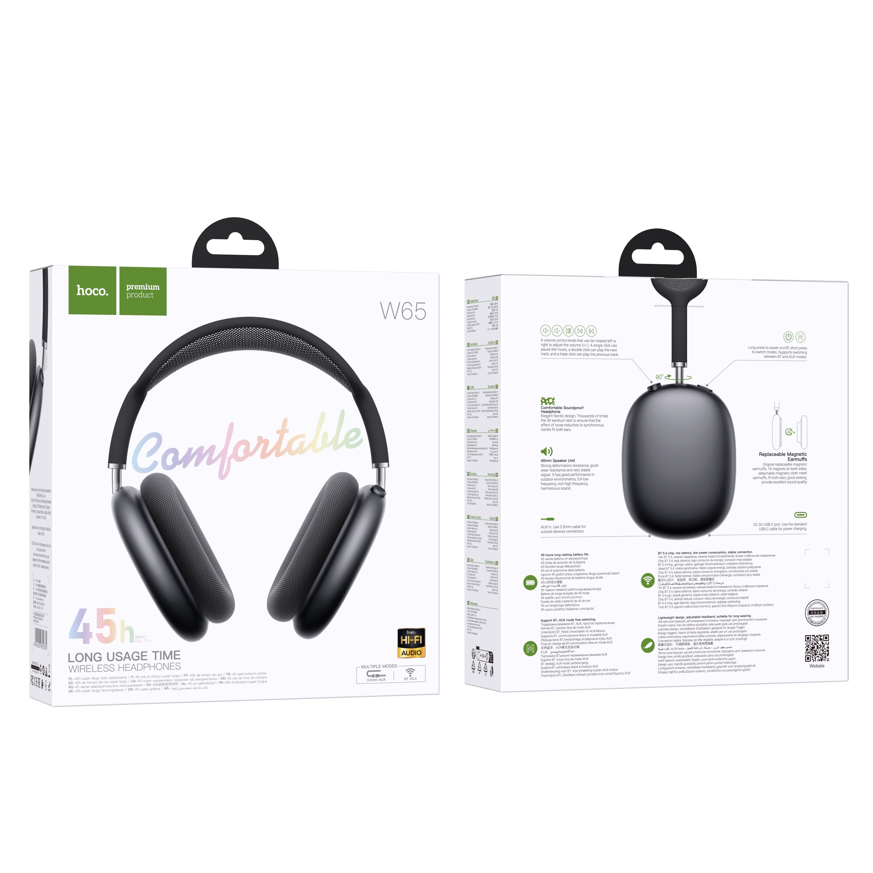 HD_SYNC:W65 Plus Happy ANC BT headphones